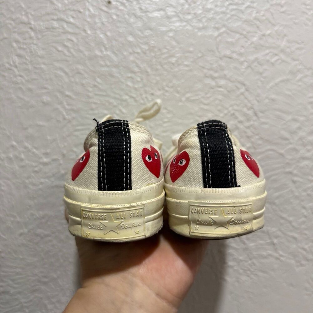 Converse Comme des GARCONS PLAY hidden heart low top sneaker size 6 see yellowin - Picture 4 of 8
